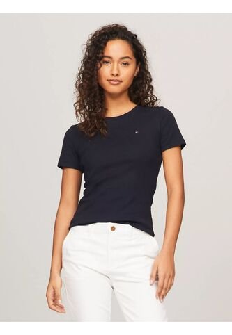 Camiseta Azul De Cuello Redondo Con Logo Tommy Hilfiger Tommy Hilfiger