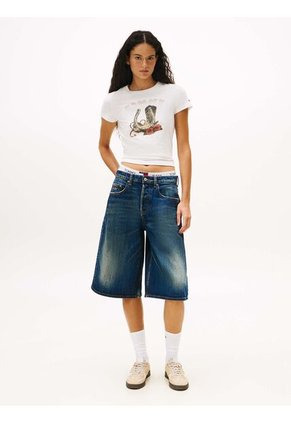 Camiseta Blanca Slim Con Logo Gráfico Tommy Jeans