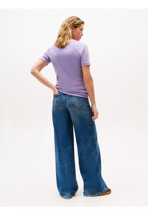 Camiseta Morado Slim Con Cuello En V Tommy Hilfiger