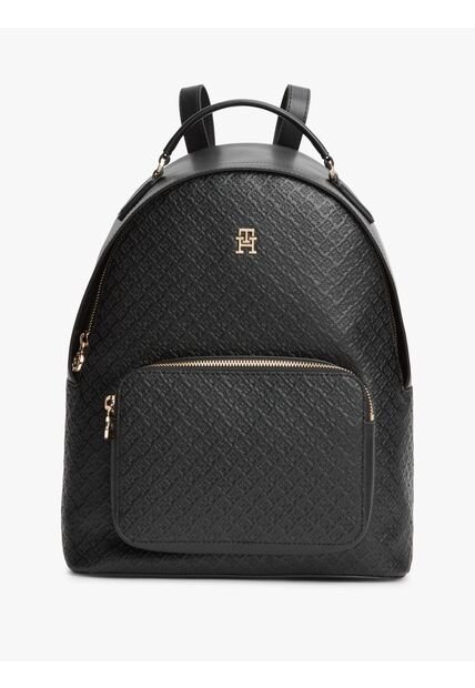 Morral Negro Con Monogramas TH En Bajo Relieve Tommy Hilfiger