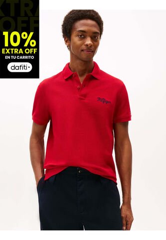 Polo Rojo De Corte Regular Con Logo Gráfico Tommy Hilfiger Tommy Hilfiger