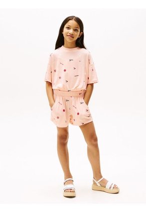 Conjunto Multicolor De Camiseta Y Pantalonetas Color Block Tommy Hilfiger