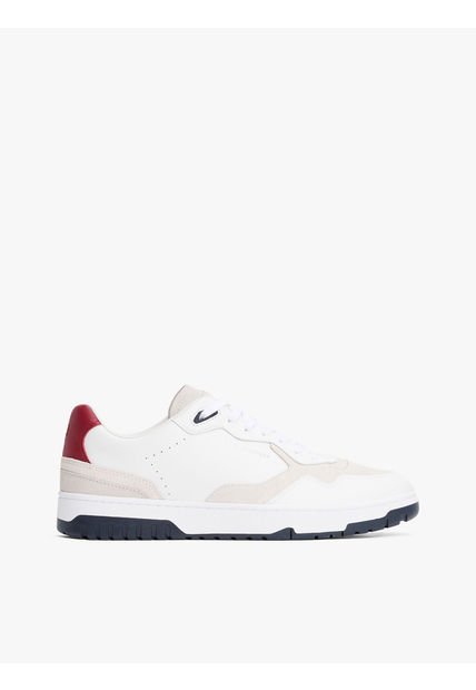 Tenis Blanco De Baloncesto Con Texturas Mixtas Tommy Hilfiger