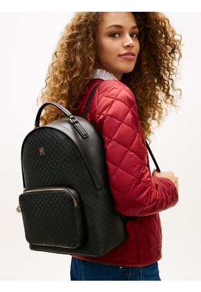 Morral Negro Con Monogramas TH En Bajo Relieve Tommy Hilfiger