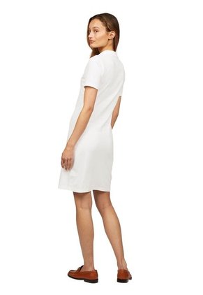 Vestido Blanco Tipo Polo Con Cuello En V Abierto Tommy Hilfiger