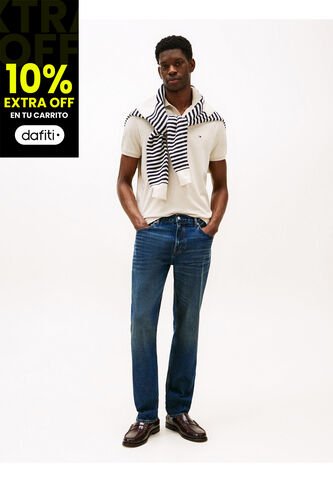 Polo Gris De Punto Interlock De Corte Regular Tommy Hilfiger Tommy Hilfiger