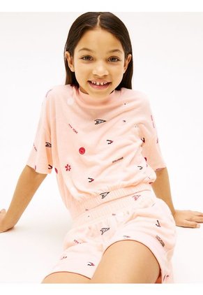 Conjunto Multicolor De Camiseta Y Pantalonetas Color Block Tommy Hilfiger