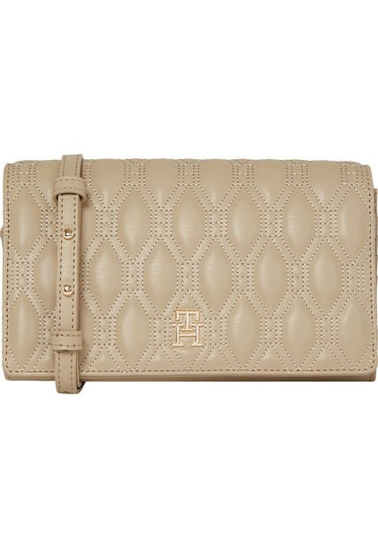 Bolso Beige Cruzado Con Acolchado A Rombos Tommy Hilfiger