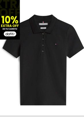 Polo Negro 1985 Collection Slim De Piqué Tommy Hilfiger