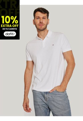 Polo Blanco Essential De Corte Regular Con Logo Tommy Hilfiger