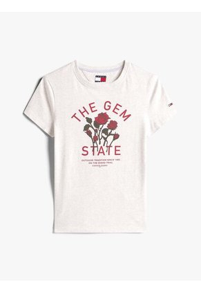 Camiseta Gris Slim Con Logo Gráfico Tommy Jeans