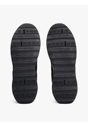 Tenis Negro Retro Dentadas En Mezcla De Ante Tommy Hilfiger