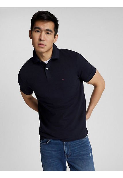 Polo De Ajuste Regular Hombre Azul Tommy Hilfiger