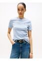 Camiseta Celeste Slim De Cuello Redondo Tommy Hilfiger de Tommy Hilfiger