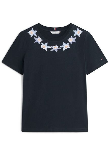 Camiseta Azul Con Logo Gráfico De Corte Regular Tommy Hilfiger