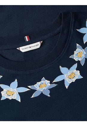 Camiseta Azul Con Logo Gráfico De Corte Regular Tommy Hilfiger
