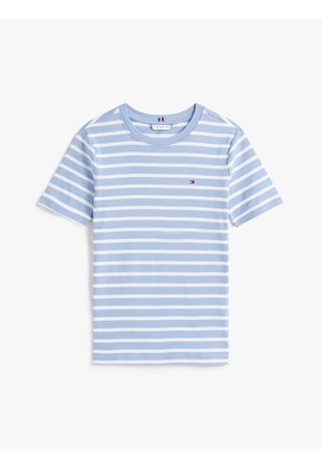 Camiseta Celeste Slim De Cuello Redondo Tommy Hilfiger