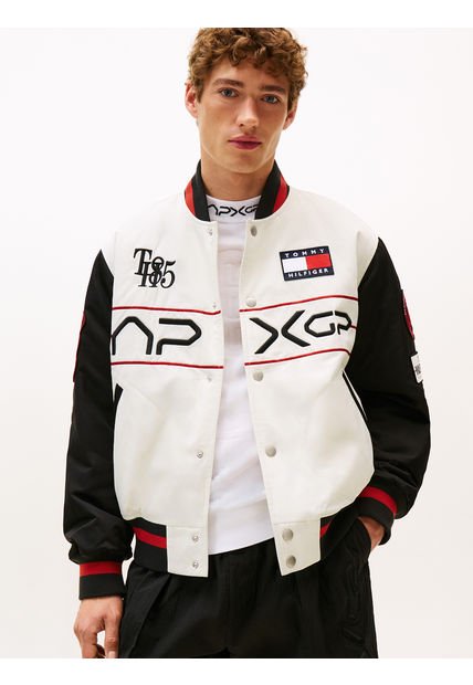 Chaqueta Blanca / Rompe Viento Holgada Colección APXGP Tommy Hilfiger