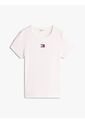 Camiseta Blanca Acanalada Con Parche De Corte Slim Tommy Jeans de Tommy Hilfiger