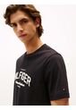 Camiseta Negra De Cuello Redondo Con Logo Gráfico Tommy Hilfiger de Tommy Hilfiger