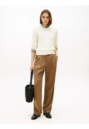 Saco Blanco De Punto Con Cuello Redondo Tommy Hilfiger