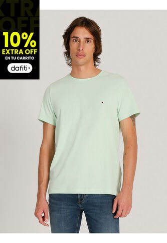 Camiseta Verde Essential Con Logo Tommy Hilfiger Tommy Hilfiger