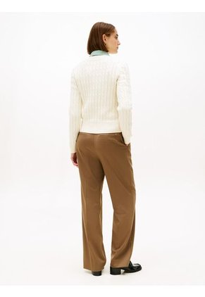 Saco Blanco De Punto Con Cuello Redondo Tommy Hilfiger