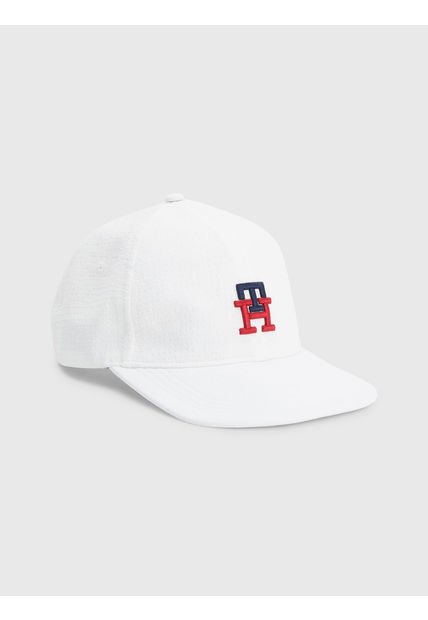 Gorra De Béisbol Texturizada Con Monograma Hombre Blanco Tommy Hilfiger