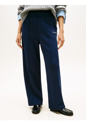 Pantalón Azul De Chándal De Felpa Con Logo Script Tommy Hilfiger