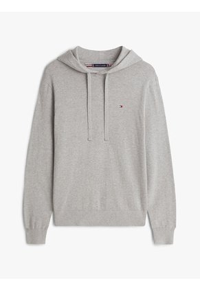Buzo Gris Con Capota, Cordón Y Logo Tommy Hilfiger