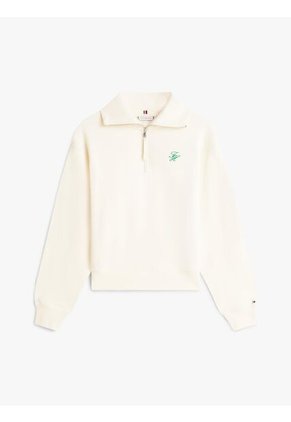 Saco Blanco Con Cierre De Media Cremallera Con Logo Script Tommy Hilfiger