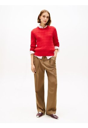 Saco Rojo De Punto Con Cuello Redondo Tommy Hilfiger