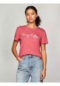 Camiseta Rosada De Cuello Redondo Con Logo Tommy Hilfiger de Tommy Hilfiger