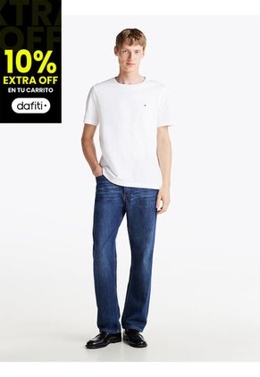 Camiseta Blanca Essential De Corte Regular Tommy Hilfiger