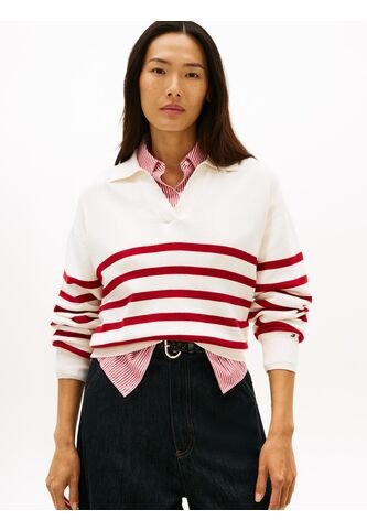 Saco Blanco Tipo Polo Con Diseño De Rayas Tommy Hilfiger Tommy Hilfiger