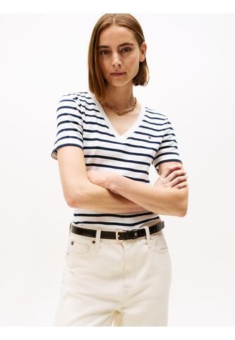 Camiseta Multicolor Slim Con Cuello En V Tommy Hilfiger Tommy Hilfiger