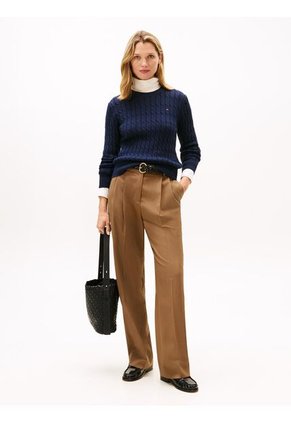 Saco Azul De Punto Con Cuello Redondo Tommy Hilfiger