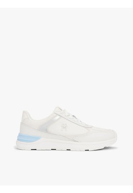 Tenis Blanco Con Texturas Mixtas Tommy Hilfiger