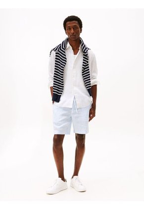 Camisa Blanca De Corte Regular Con Logo Tommy Hilfiger