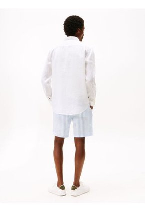 Camisa Blanca De Corte Regular Con Logo Tommy Hilfiger