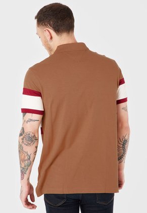 Polo Café-Blanco-Vinotinto Tommy Hilfiger