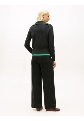 Saco Gris Con Logo Bordado Tommy Hilfiger