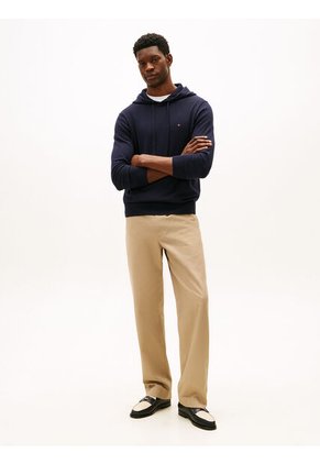 Buzo Azul Marino Con Capota, Cordón Y Logo Tommy Hilfiger