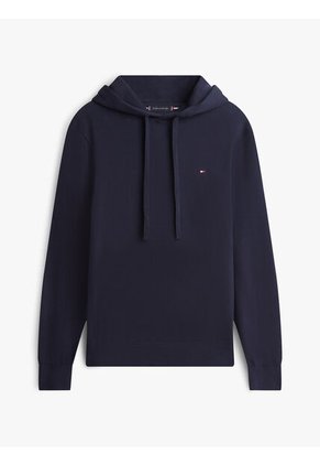 Buzo Azul Marino Con Capota, Cordón Y Logo Tommy Hilfiger