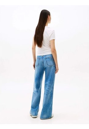 Camiseta Blanca De Punto Con Logo Y Corte Slim Tommy Jeans