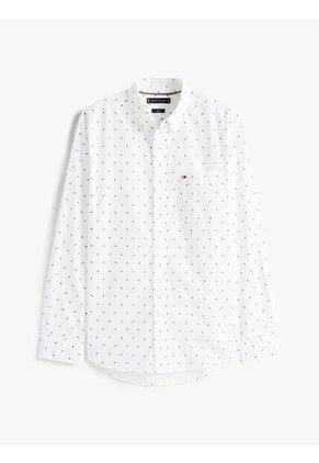 Camisa Multicolor De Corte Regular Con Popelina Y Estampado Pequeño De Puntos Tommy Hilfiger