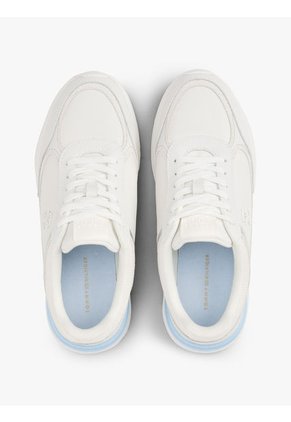 Tenis Blanco Con Texturas Mixtas Tommy Hilfiger