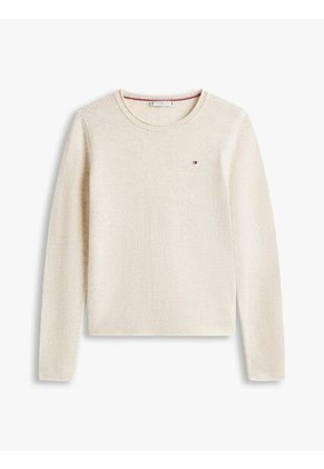 Saco Blanco De Lana Con Cuello Redondo Tommy Hilfiger
