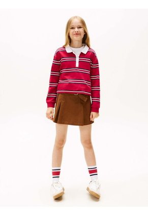 Polo Rojo Varsity De Manga Larga Tommy Hilfiger