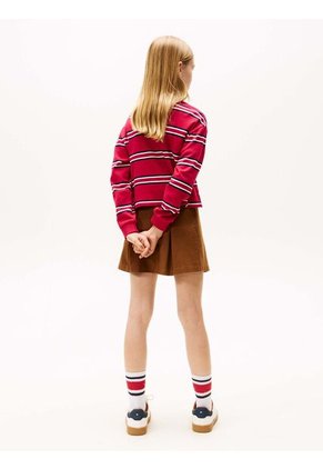Polo Rojo Varsity De Manga Larga Tommy Hilfiger